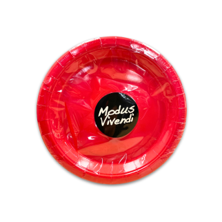 10 Assiettes en Papier Rouges Modus Vivendi 18 CM