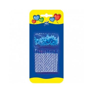 12 BOUGIES BLEUES AVEC 12 SUPPORTS