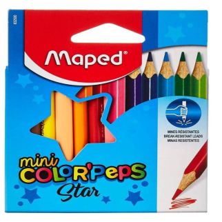 Maped – Crayons de couleur mini Color'Peps Star, boîte de 12 (11 cm) – MD13A832500
