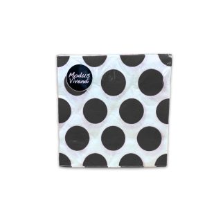 20 SERVIETTES 33×33CM BLANC/NOIR - MODUS VIVENDI