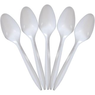 50 Cuillers plastique Blanches