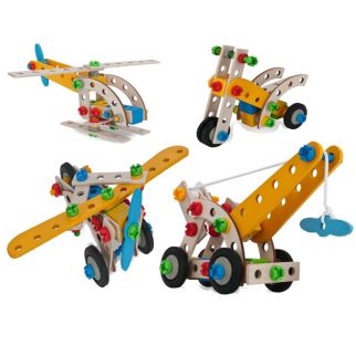 Kit construction Eichhorn 4 en 1 Grue Mobile 65 pièces en bois
