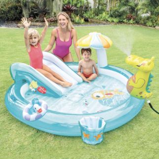 Aire de Jeux Aquatique alligator avec glissière d'eau - INTEX