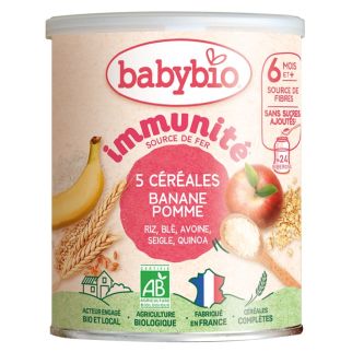 Babybio 5 Céréales Immunité Banane Pomme 220g