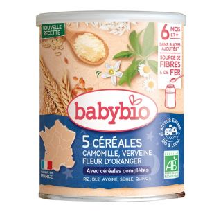 BabyBio Céréales verveine fleur d’oranger Camomille 6mois+