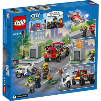 LE SAUVETAGE DES POMPIERS ET LA COURSE-POURSUITE DE LA POLICE - LEGO CITY