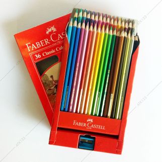 36 Crayons coul. classic long avec taille-crayon