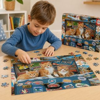 Educa – Puzzle 200 pièces pour enfants | Petits Chats Voyageurs – 8412668180659