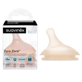 Lot de 2 tétines Zéro Zéro débit moyen (M) - SUAVINEX