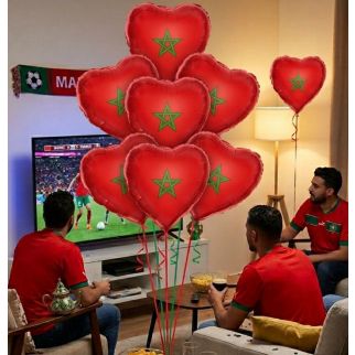 8 BALLONS CŒUR MAROC 25 CM
