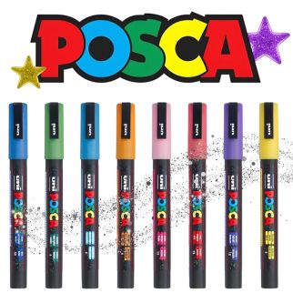 8 Marqueurs Posca Glitter 0.9-1.3 mm