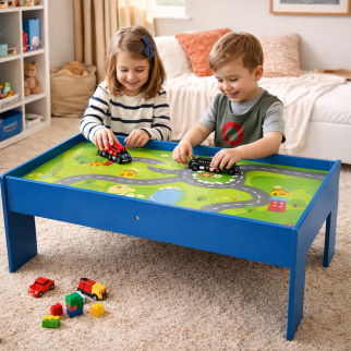 Table circuit train en bois-Acooltoy