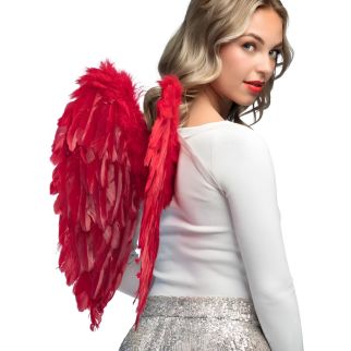 Ailes d'Ange Rouge 50 x 50 cm – Accessoire Déguisement en Plumes pour Adulte et Enfant