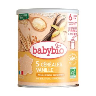 Babybio 5 Céréales Vanille 220g