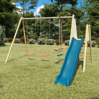 Balançoire avec toboggan et face à face - Techwood Harmonie ROMY - Trigano