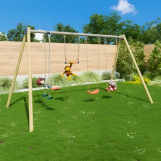 Balançoire double avec face à face Techwood Harmonie MANOU - Trigano