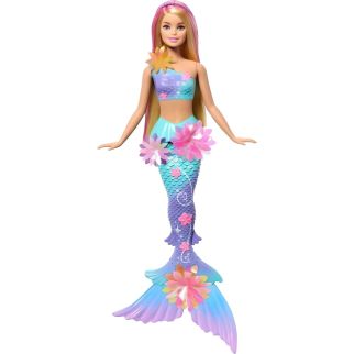 Mattel Barbie – Sirène Fleur Magique, poupée aux Longs Cheveux Blonds – JDM72