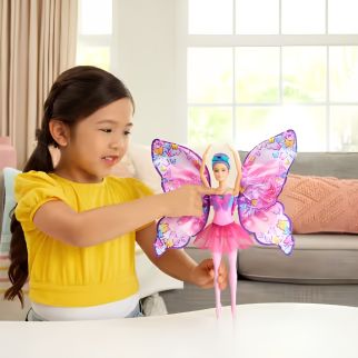 Mattel Barbie – Poupée Danseuse Papillon à Transformation 2-en-1 – HXJ10