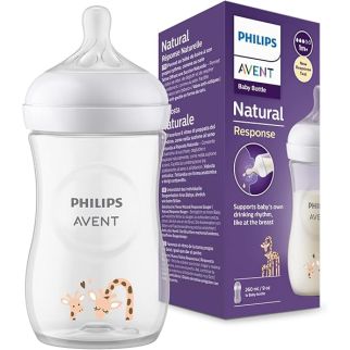 BIBERON NATURAL 3.0 TEAT 1M+ 260ML DECO GIRAFFE