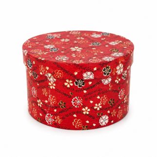 Boîte Cadeau Ronde 20 CM – Motif Floral Élégant | Coffret Cadeau Réutilisable