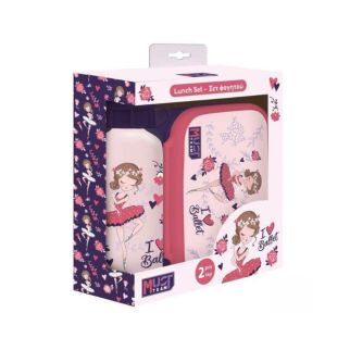 Boite à Manger et Gourde Rose