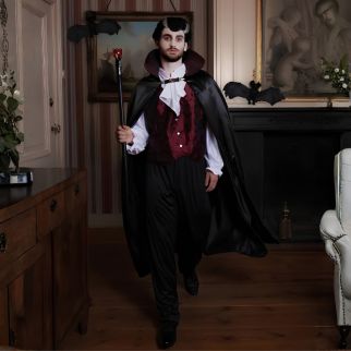 Perruque Vampire Boland – Perruque Noire à Mèches Grises pour Déguisement Dracula