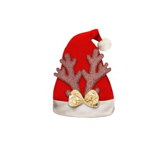 BONNET PÈRE NOEL CORNE DE CERF PAPILLON 3 ASS-Rouge