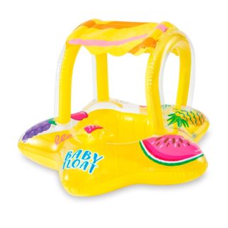 Bouée Bébé avec Parasol – Flotteur Gonflable Soleil & Fruits