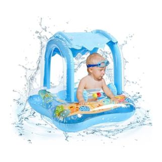 Bouée Parasol pour Bébé et Enfant – Flotteur avec Auvent et Jouets Intégrés