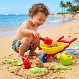 Brouette de Plage Enfant avec Accessoires de Sable