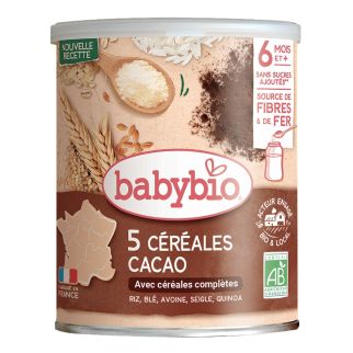 5 céréales bio cacao bébé 220g - Babybio