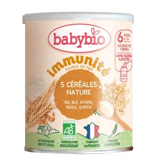 Babybio 5 Céréales Immunité Nature 220g