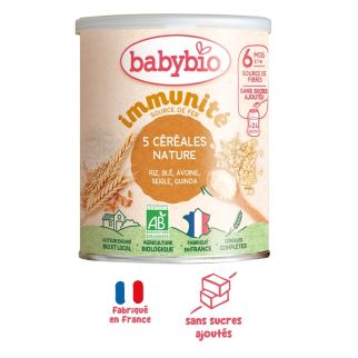 Babybio 5 Céréales Immunité Nature 220g
