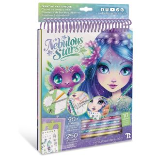 Nebulous Stars – Carnet de Croquis Créatif violet, avec Stencils & Autocollants – NS11132