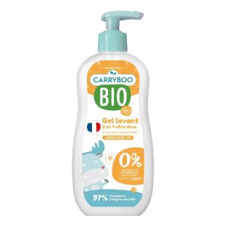 Gel Lavant 2en1 Ultra Doux Bio Abricot 500ml - Carryboo