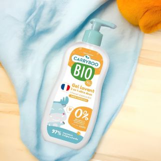 Gel Lavant 2en1 Ultra Doux Bio Abricot 500ml - Carryboo