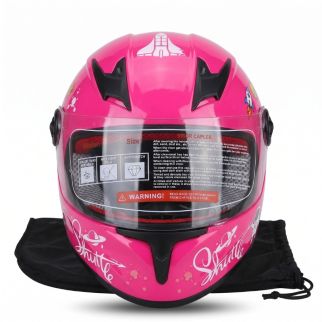 Casque Moto Enfant avec Visière + Sac de Protection