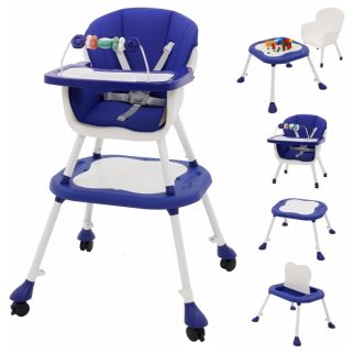 Chaise Haute Bébé 5 en 1 avec Plateau et Roulettes