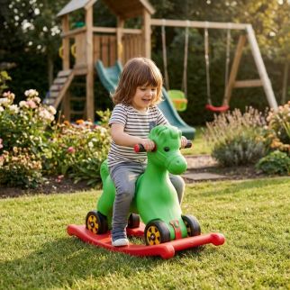 Cheval à Bascule avec Roulettes Porteur