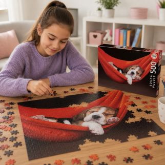 Educa puzzle 500 pièces, Chiot dans un Hamac