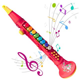 Clarinette pour Enfant – Instrument de Musique Électronique avec Lumières, 14 Mélodies et 8 Touches Colorées