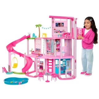 Mattel Barbie – Coffret de jeu Maison de Rêve, 3 Étages, 75+ Éléments – HMX10