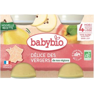 Petit Pot Bébé Délice des Vergers Bio 2x130g