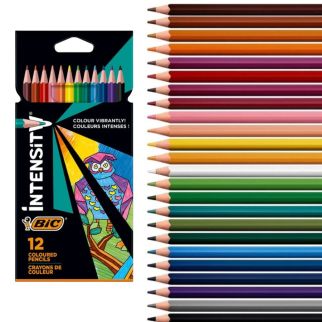 CRAYONS COULEURES 12 PC LONGUE BIC INTENSITY UP