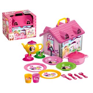 Dede Maison Dinette Barbie – Set de Thé et Vaisselle 19 Pièces dans Valisette Maison