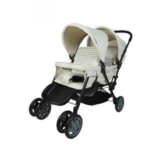 Poussette jumeaux - MamaLove-Blanc