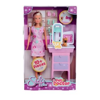 Coffret Steffi Love Pet Doctor – Poupée vétérinaire avec clinique, chien et accessoires