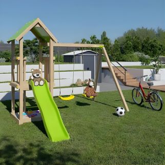 Easy Xperience Portique Balançoire avec Toboggan et Bac à sable - Trigano