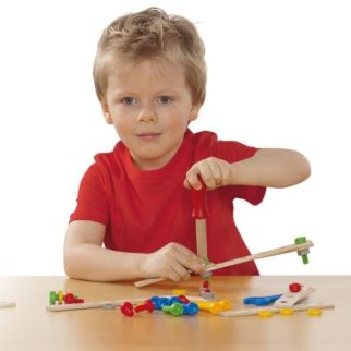 Kit construction Eichhorn 4 en 1 Grue Mobile 65 pièces en bois