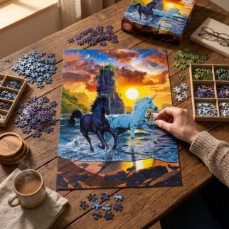 Educa – Puzzle Licornes sur la Plage 1000 pièces – 19025